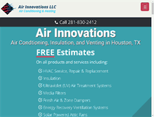 Tablet Screenshot of airinnovationsllc.com